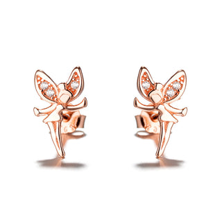 Sterling Silver Crystal Fairy Stud Earrings