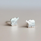 Sterling Silver Elephant Stud Earrings