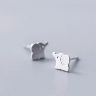 Sterling Silver Elephant Stud Earrings