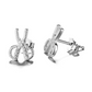 Sterling Silver Scissor Stud Earrings crystals from Swarovski