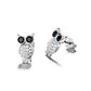 Sterling Silver Owl Studs with crystals