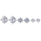 14K Gold over Sterling Silver Stud Earrings with Simulated Diamonds set of 3 (6 total pieces)