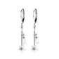 Cultured Pearl & Sterling Silver Floral Leverback Drop Earrings