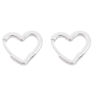 Sterling Silver Heart Shaped Hoop Earring