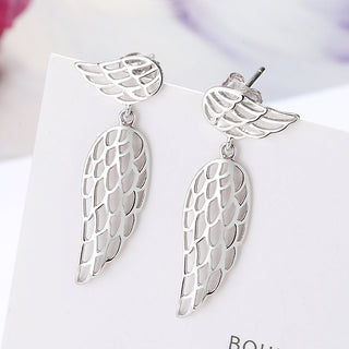 Sterling Silver Drop and Dangle Angel Wings