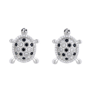 Sterling Silver Turtle Earrings with Preciosa Crystals