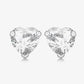 Amy and Annette Sterling Silver Crystal Heart Stud Earrings