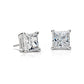 Amy and Annette Sterling Silver Square Stud Earrings with crystals from Swarovski