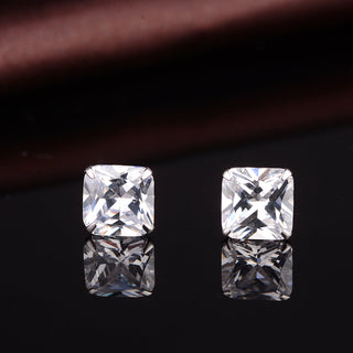 Sterling Silver Swarovski Crystal Square Stud Earrings