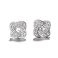18K Rose Gold Encrusted Knot Stud Earrings With Crystals