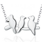 Sterling Silver Birds Perched on Branch Necklace