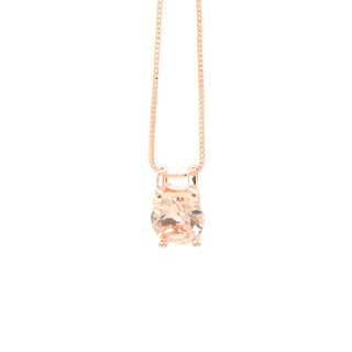 3.87 CTTW Solitaire Morganite Pendant Necklace