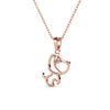 18K Rose-Gold Plated Dog Pendant Necklace