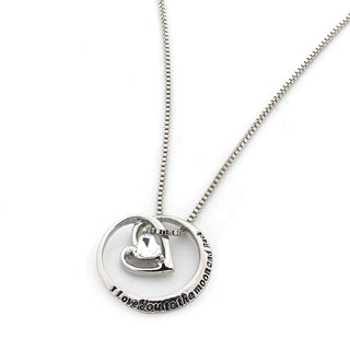 Love You to the Moon and Back Pendant Necklace in 14K White Gold