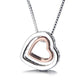 18K White and Rose Gold Two-Tone Crystal Heart Necklace Inscribed "Love You"