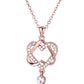 Amy and Annette 18K Gold Heart Pendant Necklace with crystals