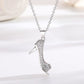 18K Gold and Sterling Silver Stiletto Crystal Pendant Necklace