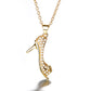 18K Gold and Sterling Silver Stiletto Crystal Pendant Necklace