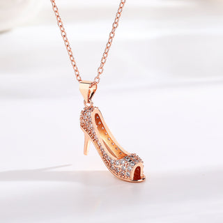 18K Gold and Sterling Silver Stiletto Crystal Pendant Necklace
