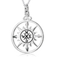 Sterling Silver Compass Pendant Necklace