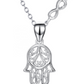 Sterling Silver Filigree Hamsa and Infinity pendant necklace