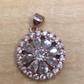 Sterling Silver Flower Halo Pendant Necklace with Swarovski Crystals