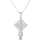 14K Gold And 14K White Gold Studded Cross Pendant Necklace