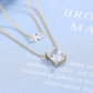 14K Gold Layered Pendant Necklace with Simulated Diamonds