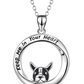 Sterling Silver "Keep Me in Your Heart" Dog Pendant Necklace