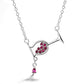 18K White Gold Spilled Wine Necklace Made with crystals from Swarovski