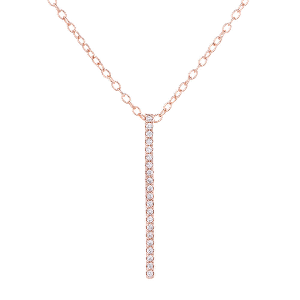 Sterling Silver Bar Necklaces with Crystals