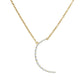 14K Gold and Sterling Silver Crescent Pendant Necklaces Gold Plated