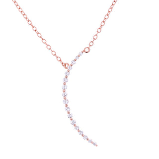 14K Gold and Sterling Silver Crescent Pendant Necklaces Gold Plated