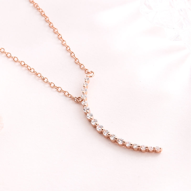 14K Gold and Sterling Silver Crescent Pendant Necklaces Gold Plated