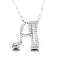 Sterling Silver Initial Pendant Necklace with Swarovski Crystal