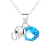Sterling Silver Gemstone Elephant Pendant Necklace