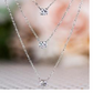 Sterling Silver and Tri-Tone Three Layer Necklace with Crystals