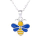 Sterling Silver Yellow and Blue Bumble Bee Pendant
