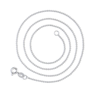 14K White Gold ball bead chain Necklace