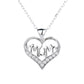 14K Gold or Sterling Silver MOM Heart Pendant Necklace with crystals from Swarovski