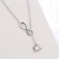 18K White Gold Infinity Elephant Lariat Pendant Necklace