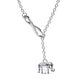 18K White Gold Infinity Elephant Lariat Pendant Necklace