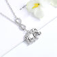 18K White Gold Infinity Elephant Lariat Pendant Necklace