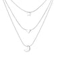 14K Gold and Sterling Silver Star Heart & Moon Necklace