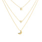 14K Gold and Sterling Silver Star Heart & Moon Necklace