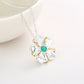 14K Gold and Sterling Silver Jade Peony Flower Pendant Necklace