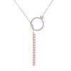 Crystal Two Tone Lariat Necklace
