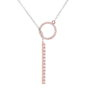 Crystal Two Tone Lariat Necklace