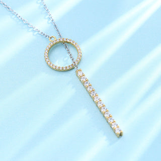 Crystal Two Tone Lariat Necklace