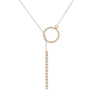 Crystal Two Tone Lariat Necklace